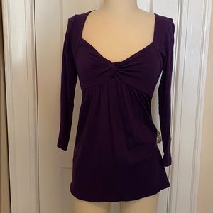 Plum Cotton Tee by Velvet - Petite Small GUC